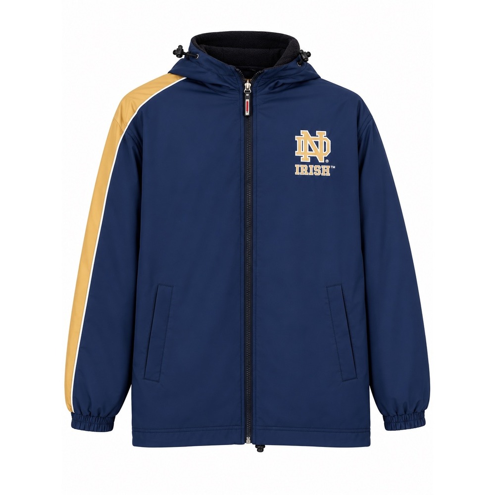 Colosseum Notre Dame Fighting Irish Reversible Fleece Jacket Mens XL Hooded NCAA